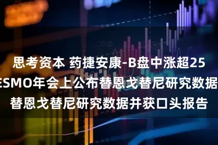 思考资本 药捷安康-B盘中涨超25% 于2025年ESMO年会上公布替恩戈替尼研究数据并获口头报告